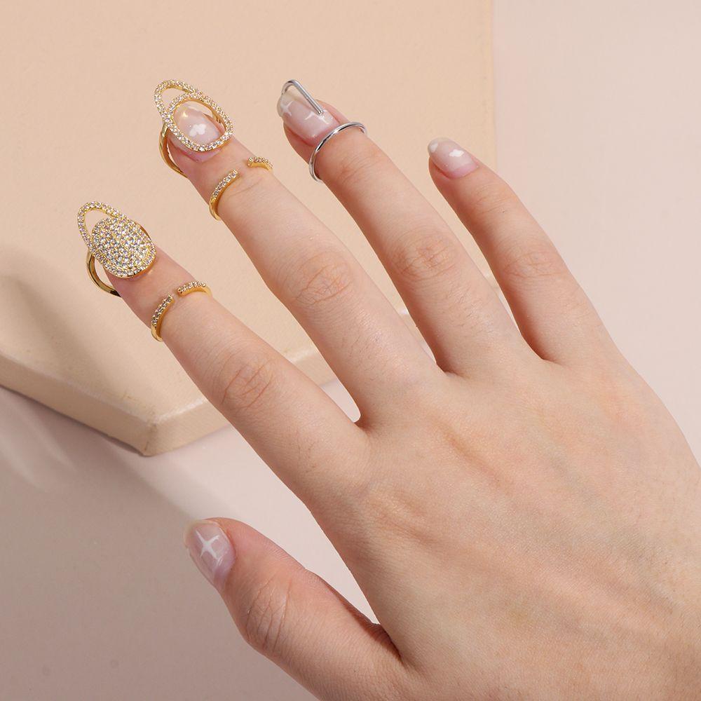 Nhẫn Đeo Ngón Tay Hợp Thời Trang|Phụ Kiện Trang Trí Móng Tay Nghệ Thuật Độc Đáo