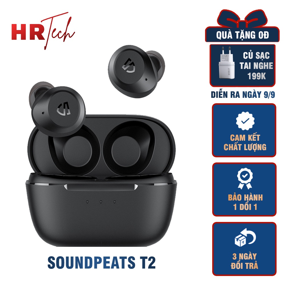 Tai Nghe Không Dây True Wireless Soundpeats T2 Chống Ồn Chủ Động ANC