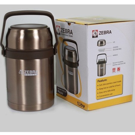 Camen Giữ Nhiệt Ủ Cháo Inox Zebra Thái Lan Picnic 1000ml-152435