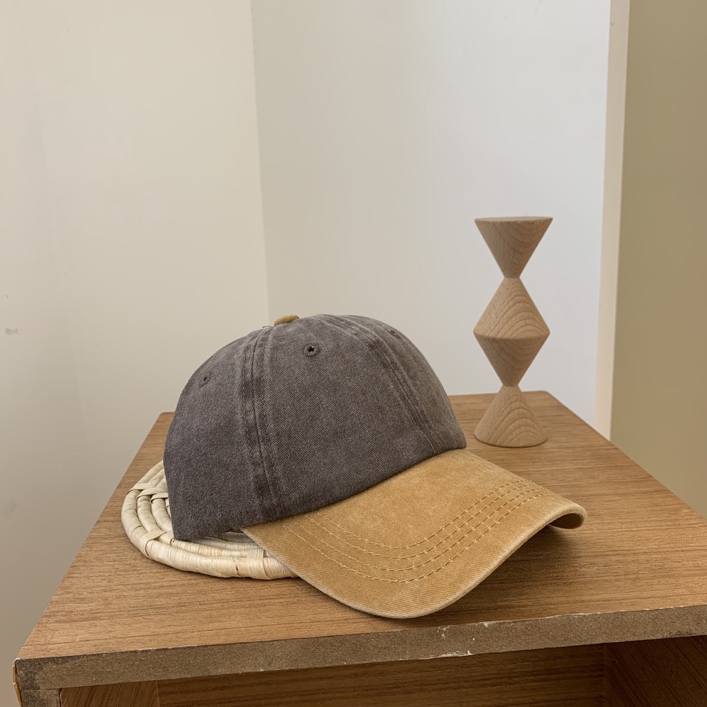 Nón Denim Vintage Phong Cách Hàn Quốc - Mũ Lưỡi Trai Denim Phối Màu