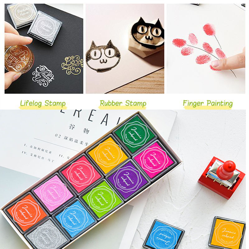20pcs/set Multi-colored Ink Pads 4*4cm Inkpad for Stamp DIY Finger Print Painting