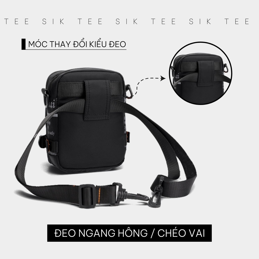 Túi đeo chéo mini TEE SIK túi đeo chéo nhỏ gọn thời trang unisex chống nước đeo ngang hông đeo vai TS01