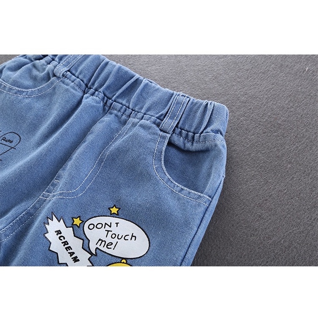 Quần jean dài  in họa tiết thời trang xuân thu cho bé trai 1-11 tuổi