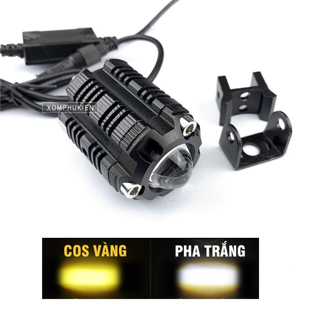 Đèn Bi Cầu M30 Có 2 Chế Độ Vàng Và Trắng , Giá 1 Chiếc [ Tặng Công Tắc Cos Pha ]