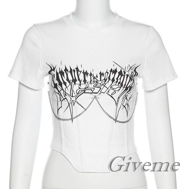 Áo Thun Nữ Ngắn Tay Cổ Tròn Thiết Kế Độc Đáo