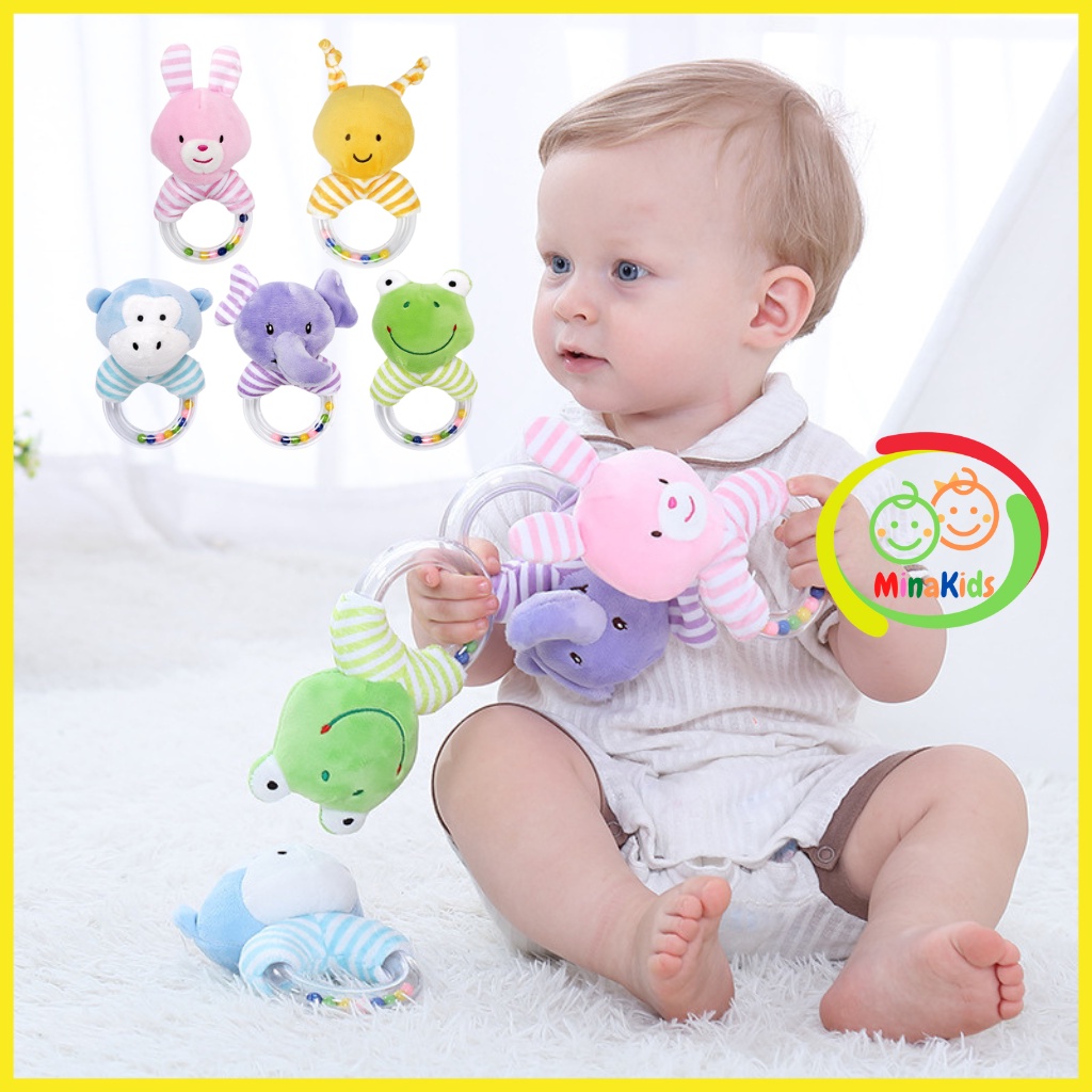 Thú Bông Cầm Tay Cho Bé Đồ Chơi Lục Lạc Xúc Xắc Bông Tập Cầm Nắm TCT20