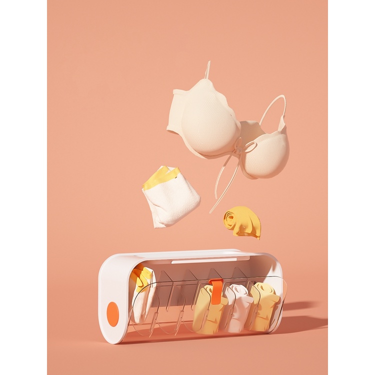 [Hàng Sẵn] Hộp Đựng Đồ Lót / Vớ Gắn Tường Có Nắp Đậy Trong Suốt Tiện Dụng【Tennessee052】