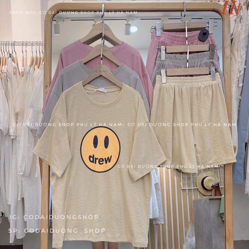 Bộ đùi DREW cotton mặt vàng ba màu HT11