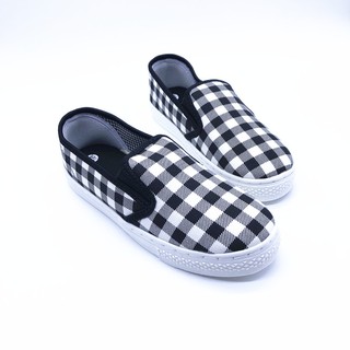 Giày slip on koin kẻ ô vv193