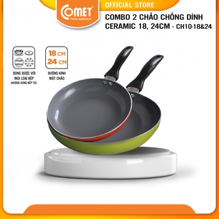  Combo 2 chảo chống dính COMET - CH10-18&24