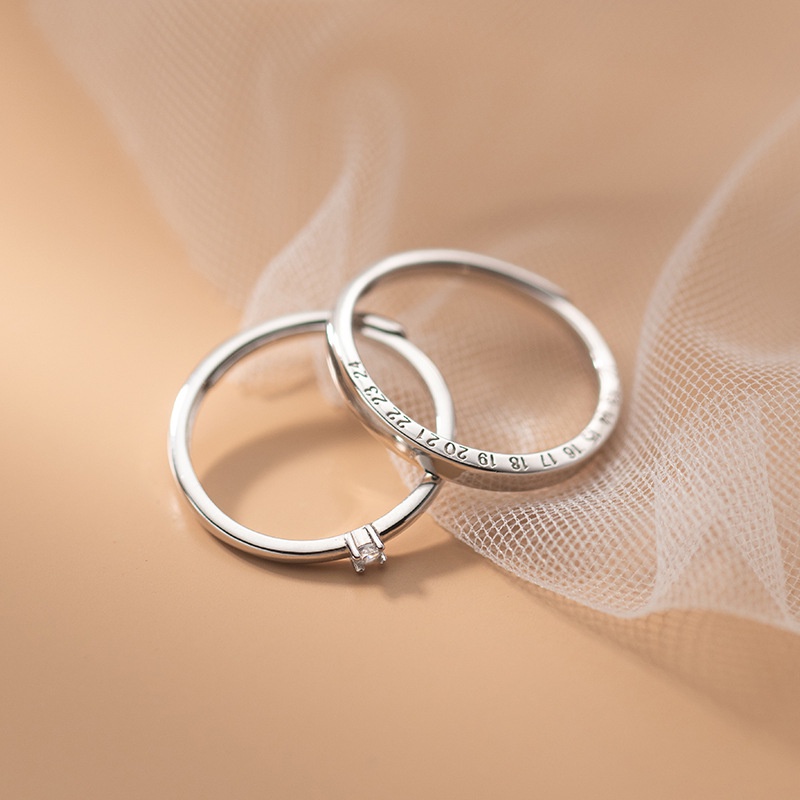 Nhẫn Đôi Bạc 925 Dòng Thời Gian NDARJ9047. Nhẫn Đôi Bạc Tình Yêu Cặp Đôi 20Silver