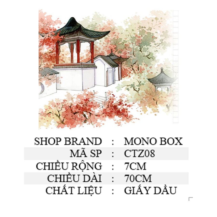 Washi tape cổ trang trang trí sổ chiết đẹp phong cảnh MONO BOX CTZ08