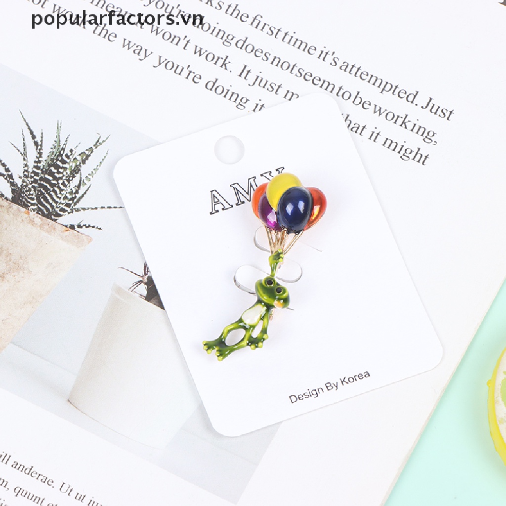 Ghim Cài Áo Hình Ếch Đeo Bong Bóng Ngộ Nghĩnh