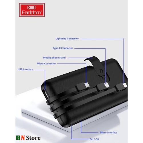 Sạc Dự Phòng Earldom 10000mAh HNstore - Tiện Dụng, Chính Hãng