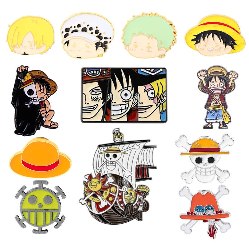 Huy Hiệu Cài Áo Hình Nhân Vật Hoạt Hình Pirate King 20 Kiểu Đáng Yêu