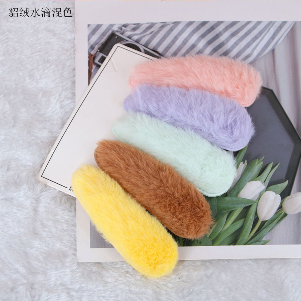 Kẹp tóc lông nhung đơn giản dễ thương phong cách hàn quốc cho nữ