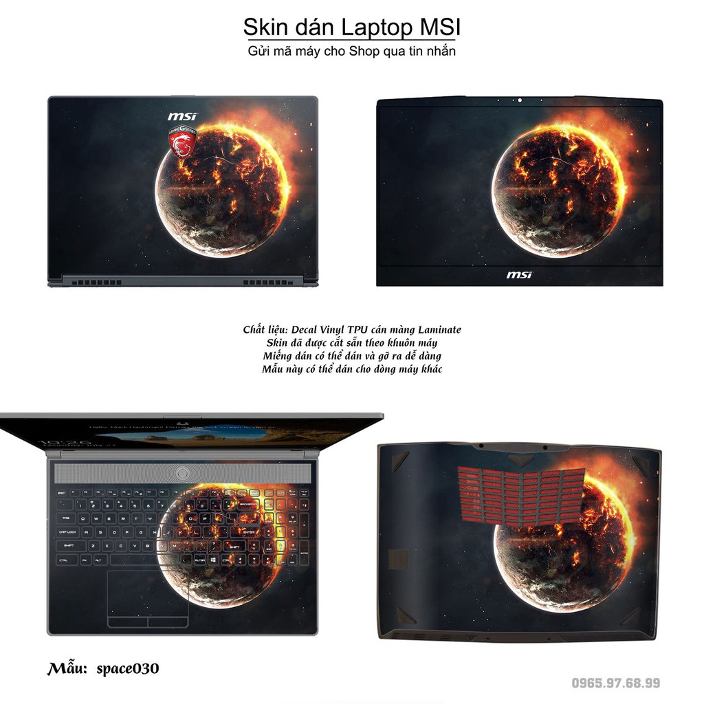 Skin dán Laptop MSI in hình không gian _nhiều mẫu 5 (inbox mã máy cho Shop)