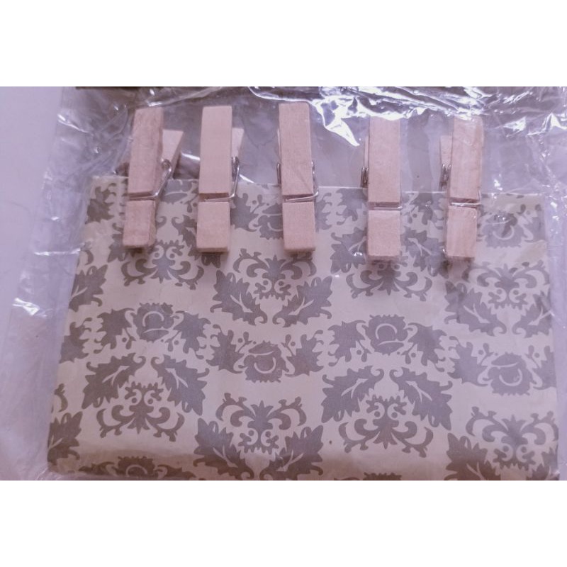 Set 10 kẹp gỗ dễ thương trang trí, làm phụ kiện tặng kèm dây gai