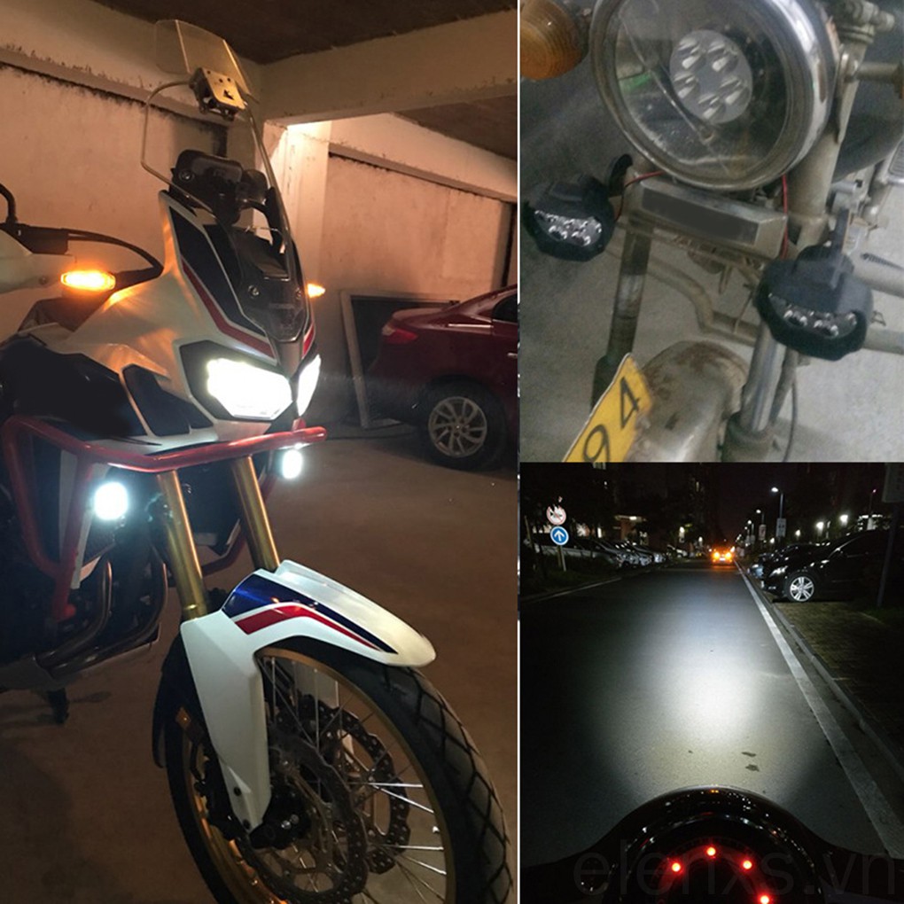 2Pcs/set Motorcycle External LED Spotlight 6 LED 8W 1000LM 6500K Light Replacement Kit High Brightenss ELENXS