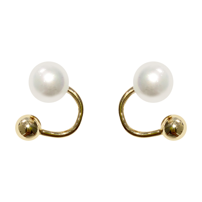 Khuyên Tai Tròn Mạ Bạc 925 Đính Ngọc Trai Phong Cách Hàn Quốc