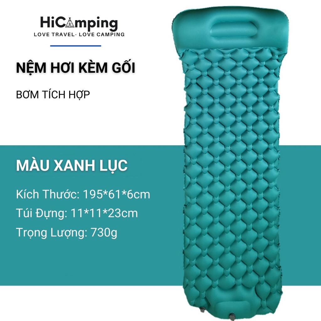 [FREESHIP 20K]Đệm hơi/Nệm hơi kèm gối-  siêu nhẹ, đa năng tiện dụng cho cắm trại/dã ngoại