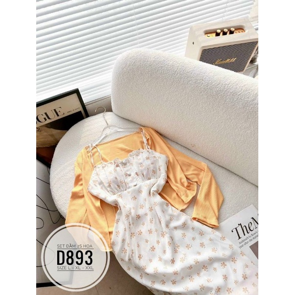 ĐẦM 2 DÂY HOA NHÍ PHỐI ÁO KHOÁC BIGSIZE