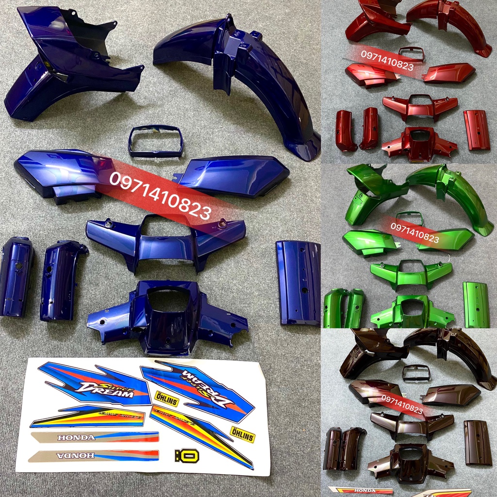 Dàn áo - Bộ vỏ nhựa Dream ABS cao cấp, lắp cho các xe Honda Dream II Thái Việt, TQ )
