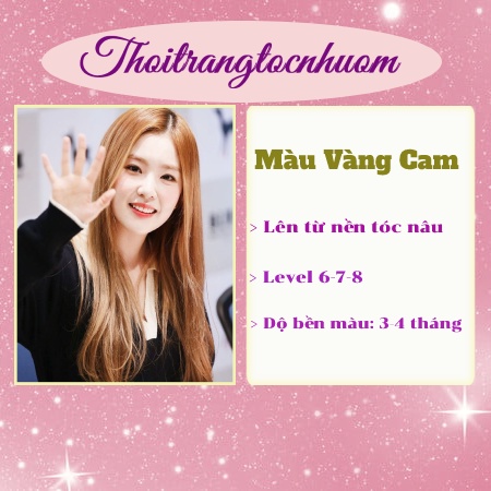 Thuốc Nhuộm Tóc (Nhẹ Mùi) Màu Vàng Ánh Cam - Kèm Oxy trợ nhuộm và dụng cụ nhuộm - Thoitrangtocnhuom