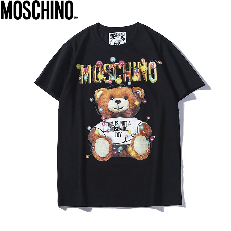 Áo thun tay ngắn in chữ moschino