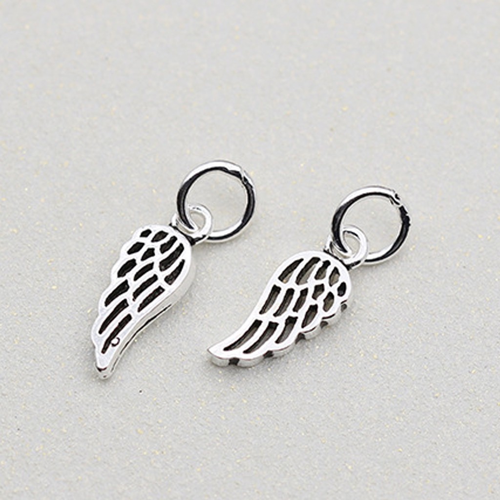 Phụ kiện Charm bạc Mặt treo đôi cánh thiên thần