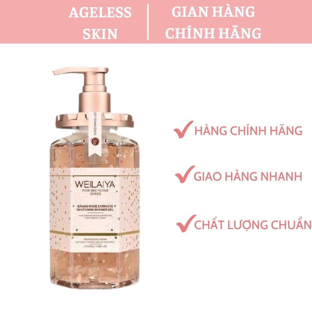 Sữa tắm Weilaiya Hoka Store Chính Hãng Trắng Da Dưỡng Ẩm Thơm Lâu 450ml