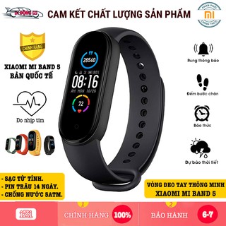 [QUỐC TẾ] Vòng Đeo Tay Thông Minh Xiaomi Mi Band 5 - Sẵn Tiếng Việt - Theo Dõi Sức Khoẻ, Sạc Từ Tính [CHÍNH HÃNG]