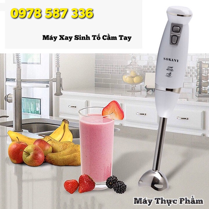 Máy xay cầm tay SOKANY Chức năng:Xay thịt, Xay sinh tố, Xay cháo nóng