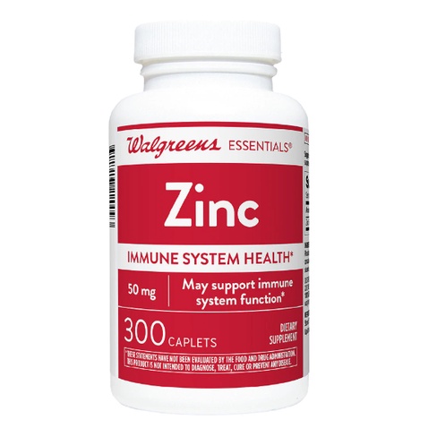 [DATE 03/2023] WALGREENS ESSENTIALS HEALTH ZINC 50 MG 300 CAPLETS (300 VIÊN)