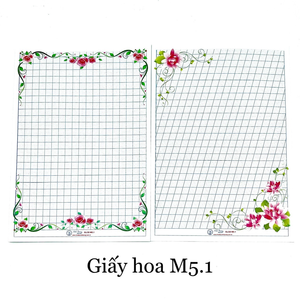 Giấy viết chữ đẹp Ánh Dương M5 in hoa cao cấp kích thước A4 tập 10 tờ