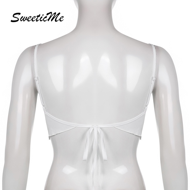 Áo Ren Khoét Lưng Hình Trái Tim Có Dây Buộc Thời Trang Cho Nữ Sweeticme