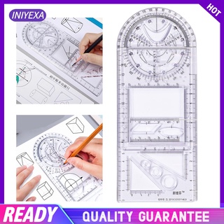 [Iniyexa] Thước vẽ đa chức năng, Thước mẫu đo, Vẽ đường song song tròn để vẽ Kỹ thuật soạn thảo Đồ dùng văn phòng trường học