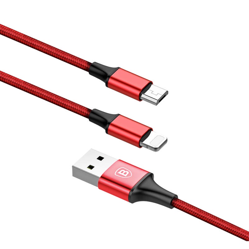 Dây Sạc Baseus Rapid Series Hỗ Trợ Sạc Nhanh. Cáp Sạc Baseus 2in1 Độ Bền Cực Cao, Hỗ Trợ Sạc IP, Micro USB