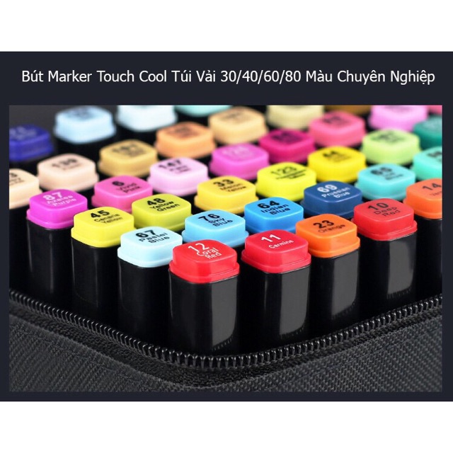 Bộ bút marker Touch Cool 30/40/60/36 màu da túi vải