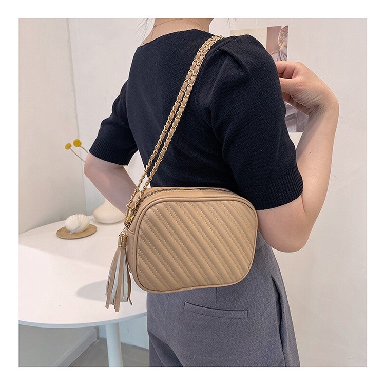 Túi xách JASMIN NOIR da PU hình vuông cỡ nhỏ phối dây đeo sợi xích thời trang cho nữ