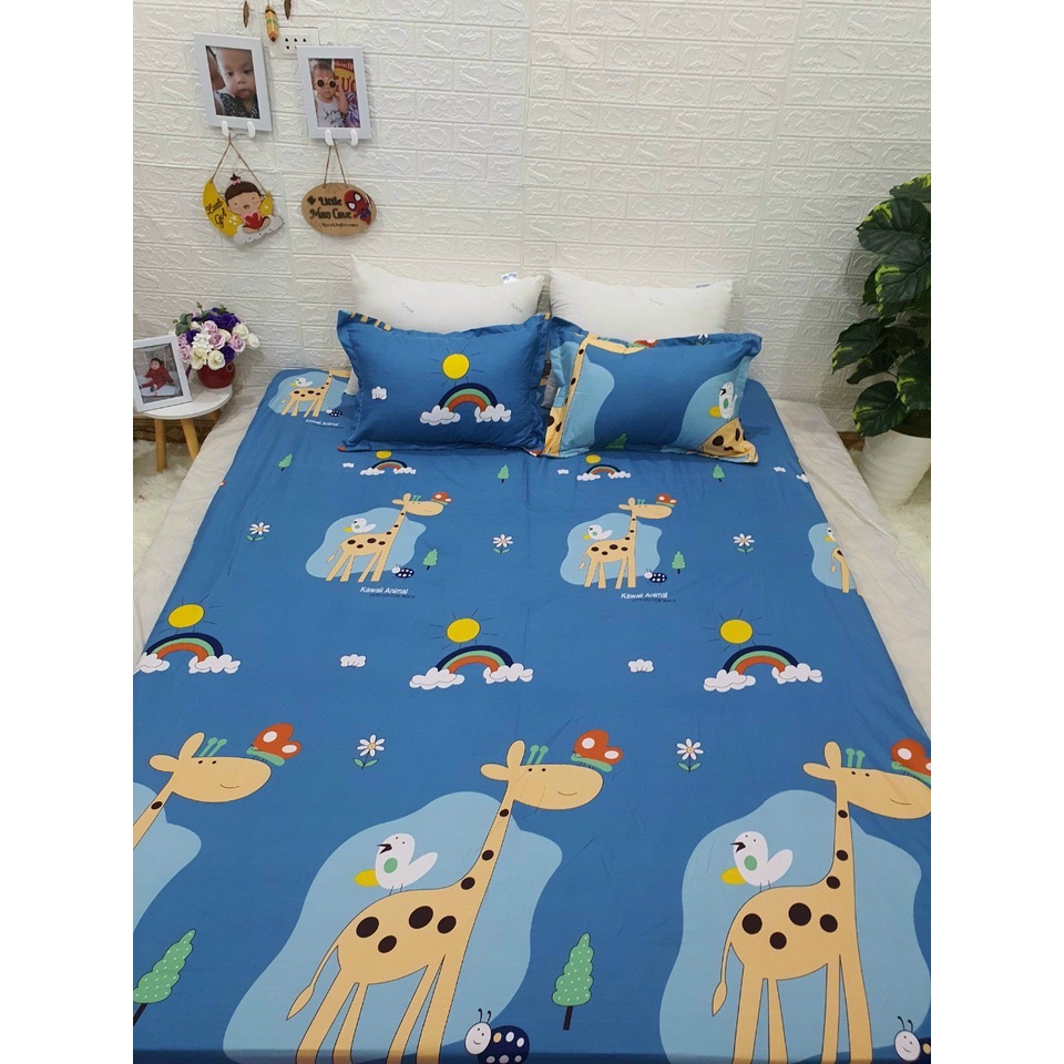 Bộ ga gối cottong poly hoa văn họa tiết dễ thương, Ga trải giường poly giá rẻ đủ kích thước