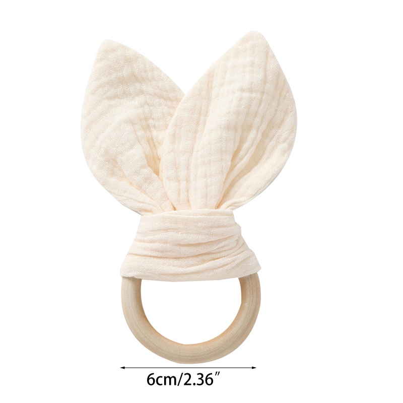 Đồ Chơi Ngậm Mọc Răng Hình Tai Thỏ Chất Liệu Cotton Mềm Mại Thoải Mái Dành Cho Bé