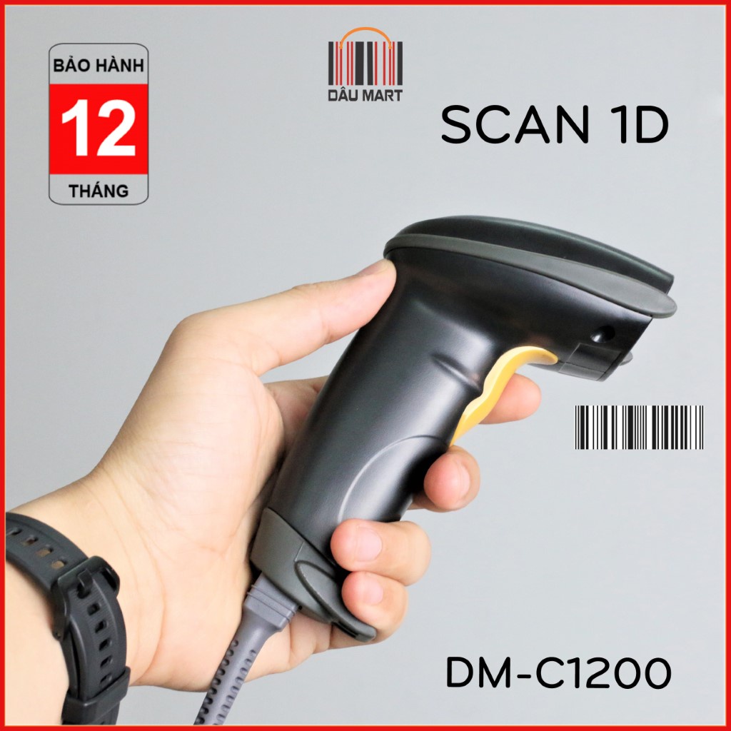 Máy quét mã vạch dPos DMC1200 Máy Scan Barcode 1D có dây cầm tay Bảo Hành 12 Tháng