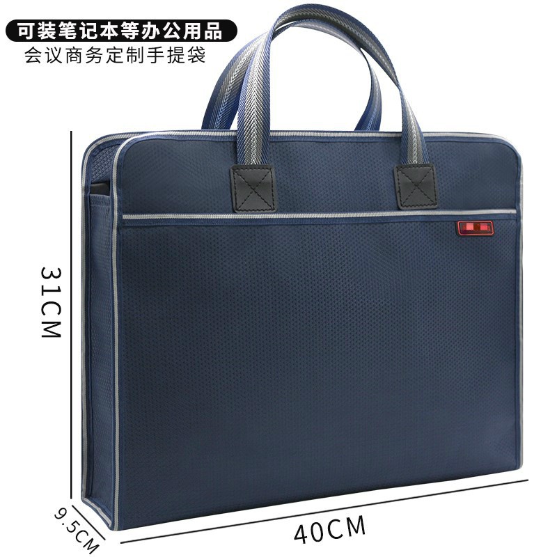 Túi đựng tài liệu bằng vải Canvas có khóa kéo sức chứa lớn chống thấm nước dành cho học sinh/văn phòng