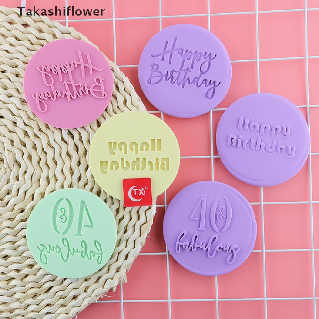Khuôn Nhựa Acrylic Dập Nổi Chữ Happy Birthday Trang Trí Bánh Kem