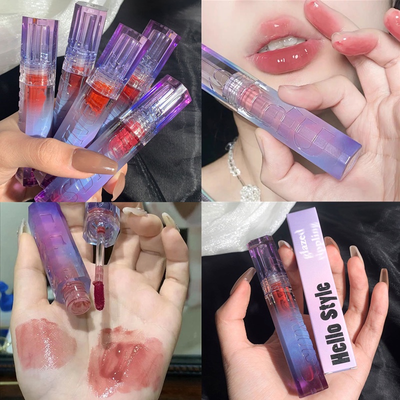 Son Môi HELLO STYLE Dạng Gel Dưỡng Ẩm Hiệu Ứng Gương Cho Học Sinh Nội Địa Trung