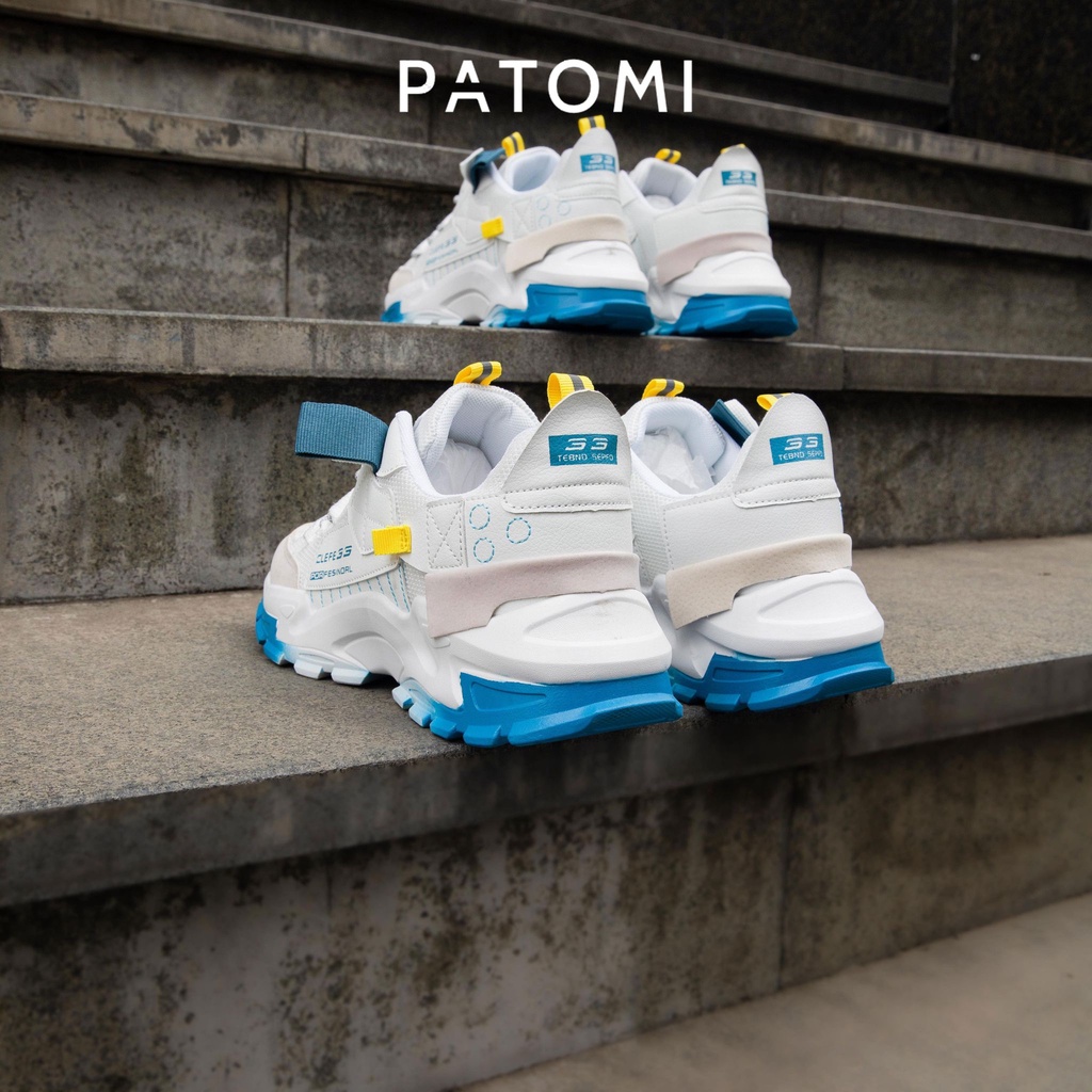 Giày thể thao nam tăng chiều cao chính hãng PATOMI, giày sneaker nam trắng xanh phong cách ulzzang Hàn quốc – G376