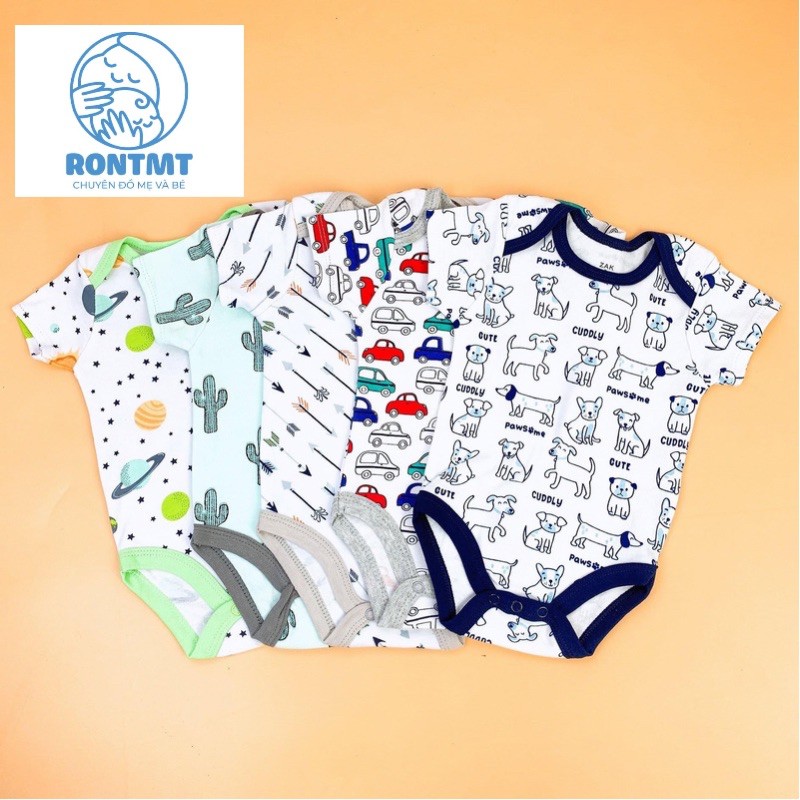 Sét 5 body tay ngắn Beliti cho bé từ 0 - 12 tháng (kèm móc)