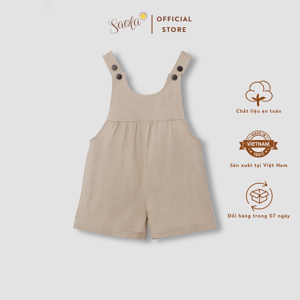Bộ Áo Liền Quần Jumpsuit Cho Bé Trai / Bé Gái Chất Liệu Linen Cao Cấp - PANDA OVERALLS - JSL002 - SAOLA KIDS CLOTHING