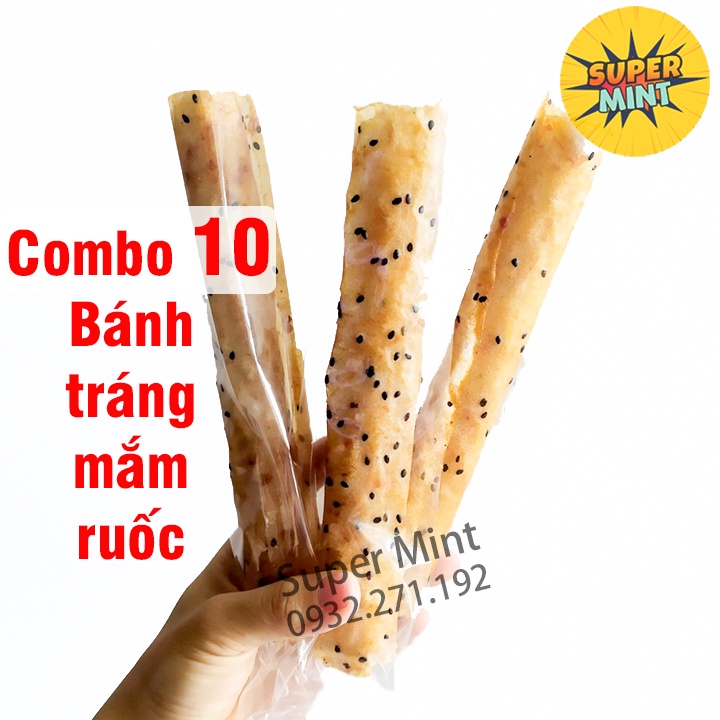 Bánh tráng nướng cuộn mắm ruốc Chà Bông Anh Bảy Mập - Super Mint - Giòn Ngon Rẻ - Ăn vặt ngon